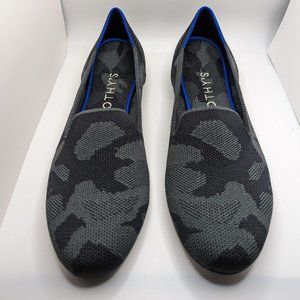 Gray camo almond-toe loafers